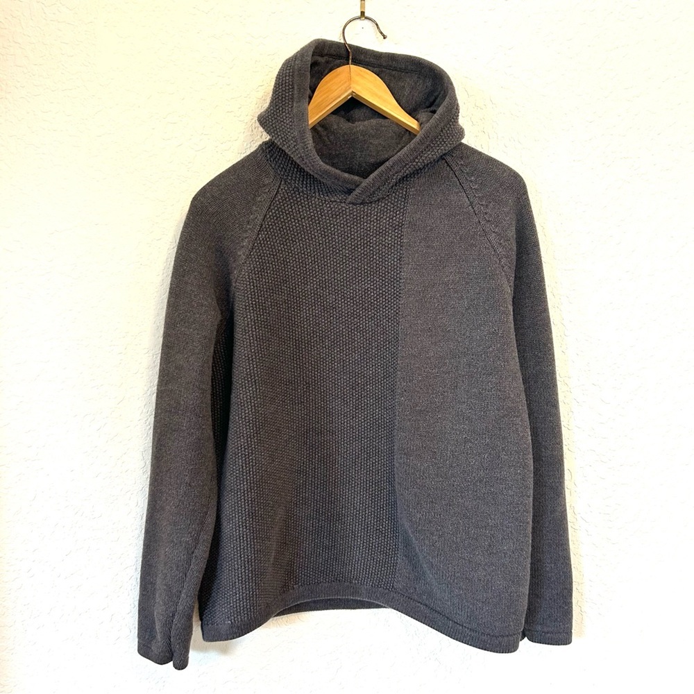 Aether men’s textured hoodie cotton gray size small